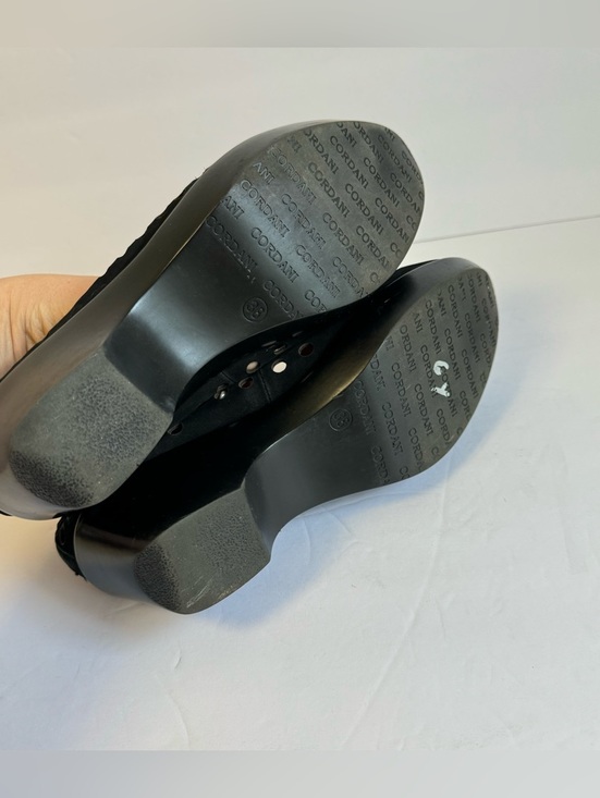 Cordani Clogs Perforated Italian Black Leather Comfort Shoes Womens 38 Lagenlook - Picture 9 of 11